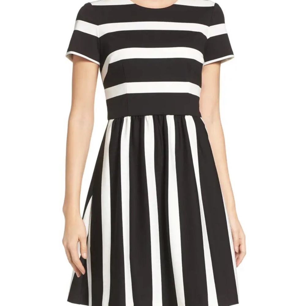 Eliza J Cap Sleeve Stripe Dress